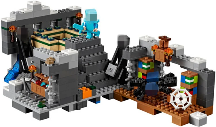 

LEPIN 18002 Myworlds 469pcs The end portal minicraft Steve Wither Skeleton Spider building block toys