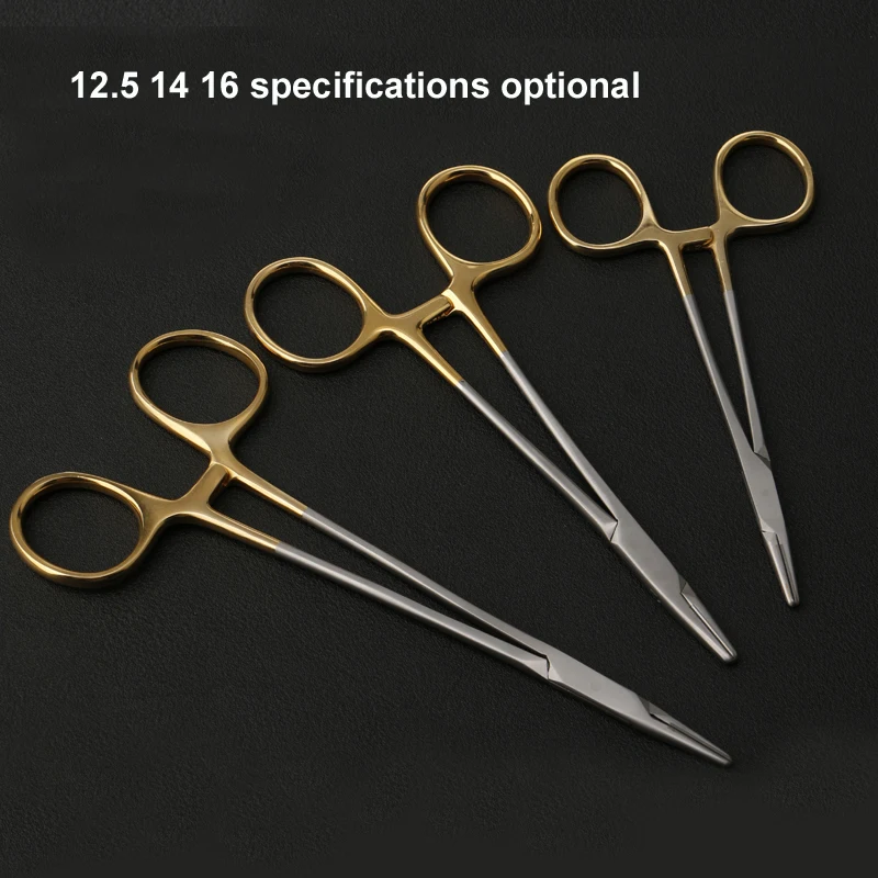 Tiangong gold handle needle holder double eyelid surgery tool Jinyan needle clamp insert with scissors multi 2