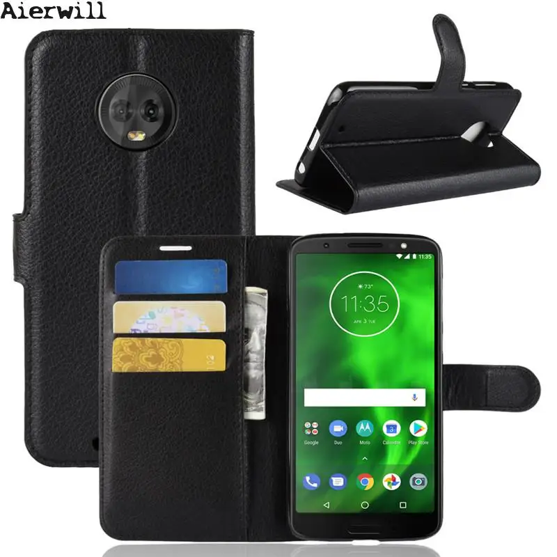 Чехол флип для Motorola Moto G6 случае 2018 Дело искусственная кожа задняя крышка чехол
