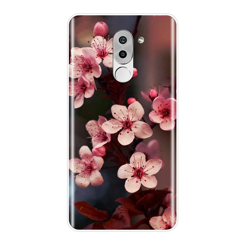 Задняя крышка для Huawei Honor 4X 5A 5X 6 6X мягкий силиконовый чехол с розовым цветком