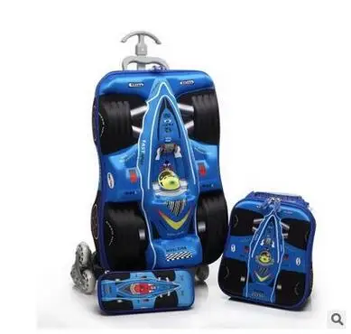 Boys Rolling font b Bag b font 3D stereo Boy s Car trolley case Cartoon Children