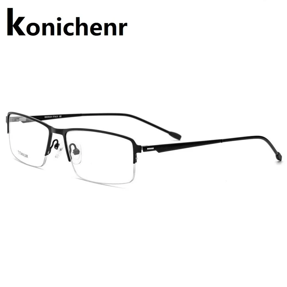 Titanium Alloy Glasses Frame Men Ultralight Square Half Myopia Prescription Eyeglasses 2019 Male Metal Spectacles | Аксессуары для