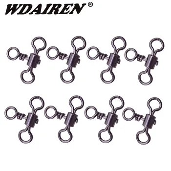 

10Pcs/lot Fishing Swivels Rolling Swivels Sea Fishing Accessories Tackle Connector Rolling Swivels 3-way Swivels tool WD-537