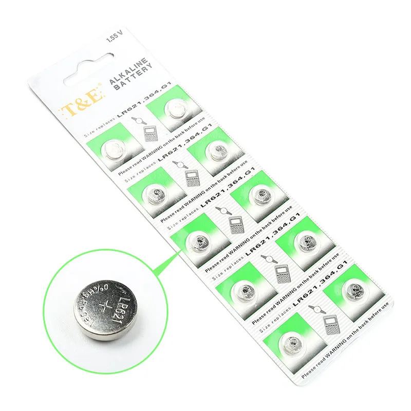 

10Pcs AG1 Watch Battery Cell AG1 364 SR621SW LR621 621 LR60 CX60 Alkaline Battery Button Coin Cell Batteries