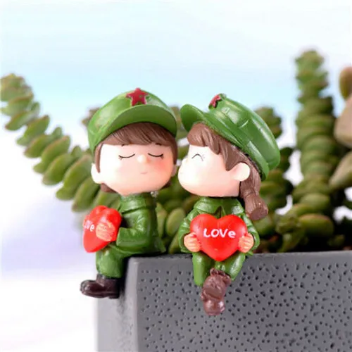 

Lover Boy Girl Model Cute Soldier Figurines Wedding Doll Miniatures Couple home Garden Decoration Girl toy DIY accessories gift