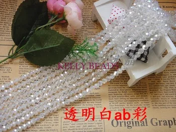 

500pcs Chinese Transparent White AB Round Faceted Crystal Glass Loose Spacer Beads 6mm Fit Luxury Jewelry Headwear DIY Making