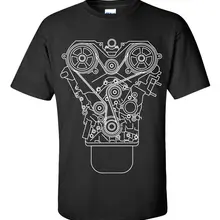 Хлопок, брендовая новая дизайнерская футболка с двигателем, черная S-3XL, JDM тюнер, наклейка, инструмент механика, гараж, поршень, летняя футболка