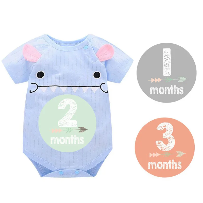 12 Pcs/set Newborn 12 Months Sticker Milestone Blanket with Marker& Milestone Cards for Baby Boy& Girl Applique Sticker