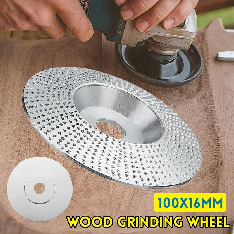 4Inch 100×16mm Round Angle Grinder Wood Grinding Wheel Sharpening Carving Sanding Disc Power Tool Accessory