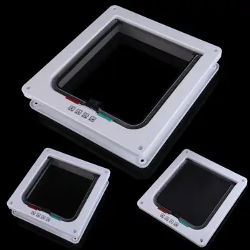

White ABS 4 Ways Cat Door Pet Cat Puppy Dog Gates Door Lockable Dog Cat Kitty Door Safe Flap Gate Pet Supplies