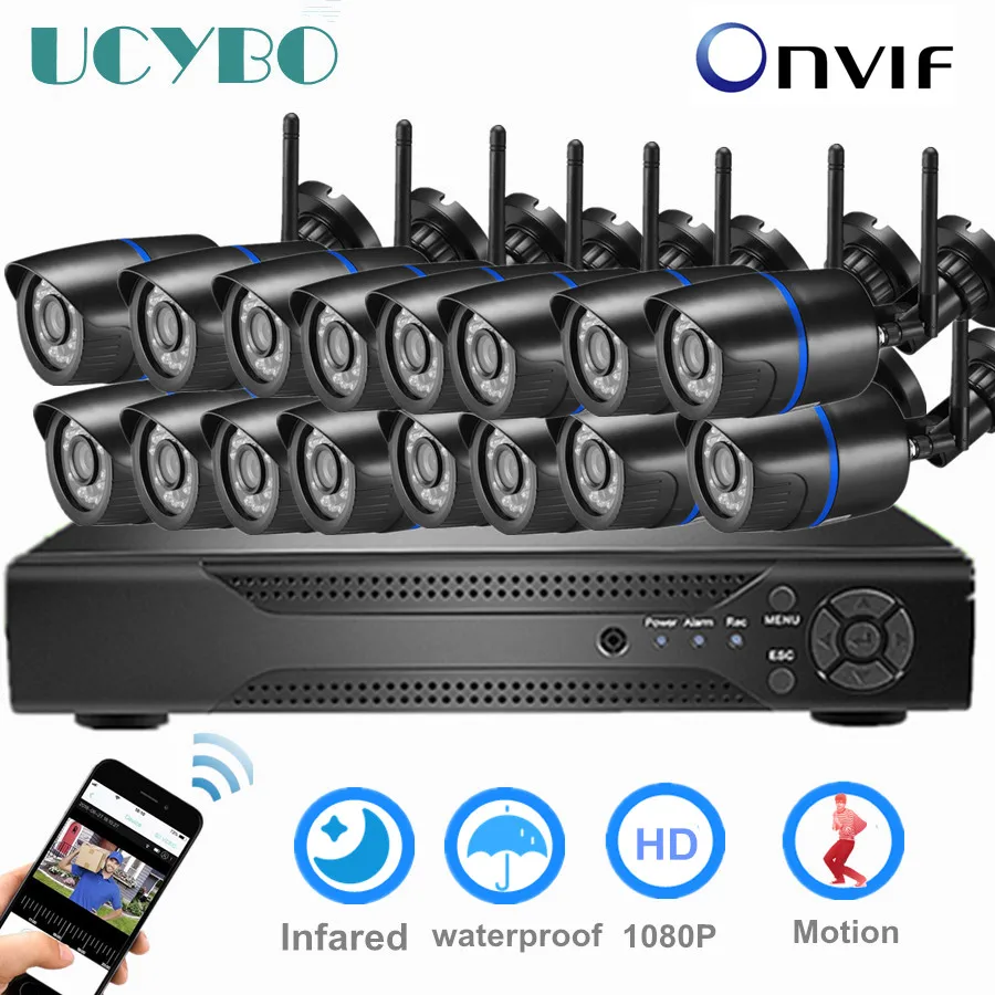 Камера видеонаблюдения беспроводная 16 каналов 1080P 8 4 канала 5 МП nvr Wi Fi|Система