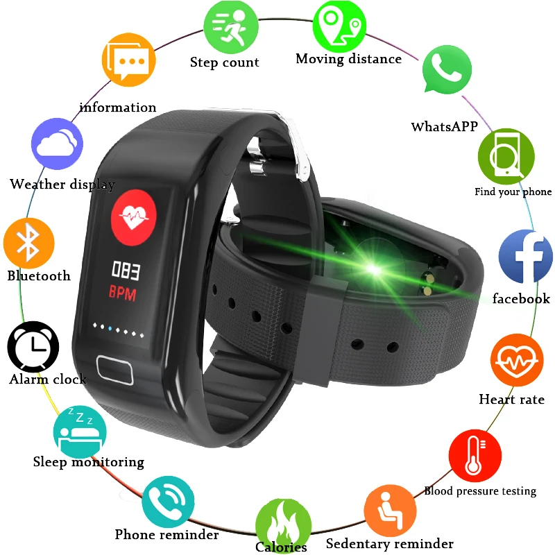 

BANGWEI 2019 Smart Watch Men Domineering LED Screen Information Call Reminder Fitness Waterproof Sport Watch For Android ios+Box