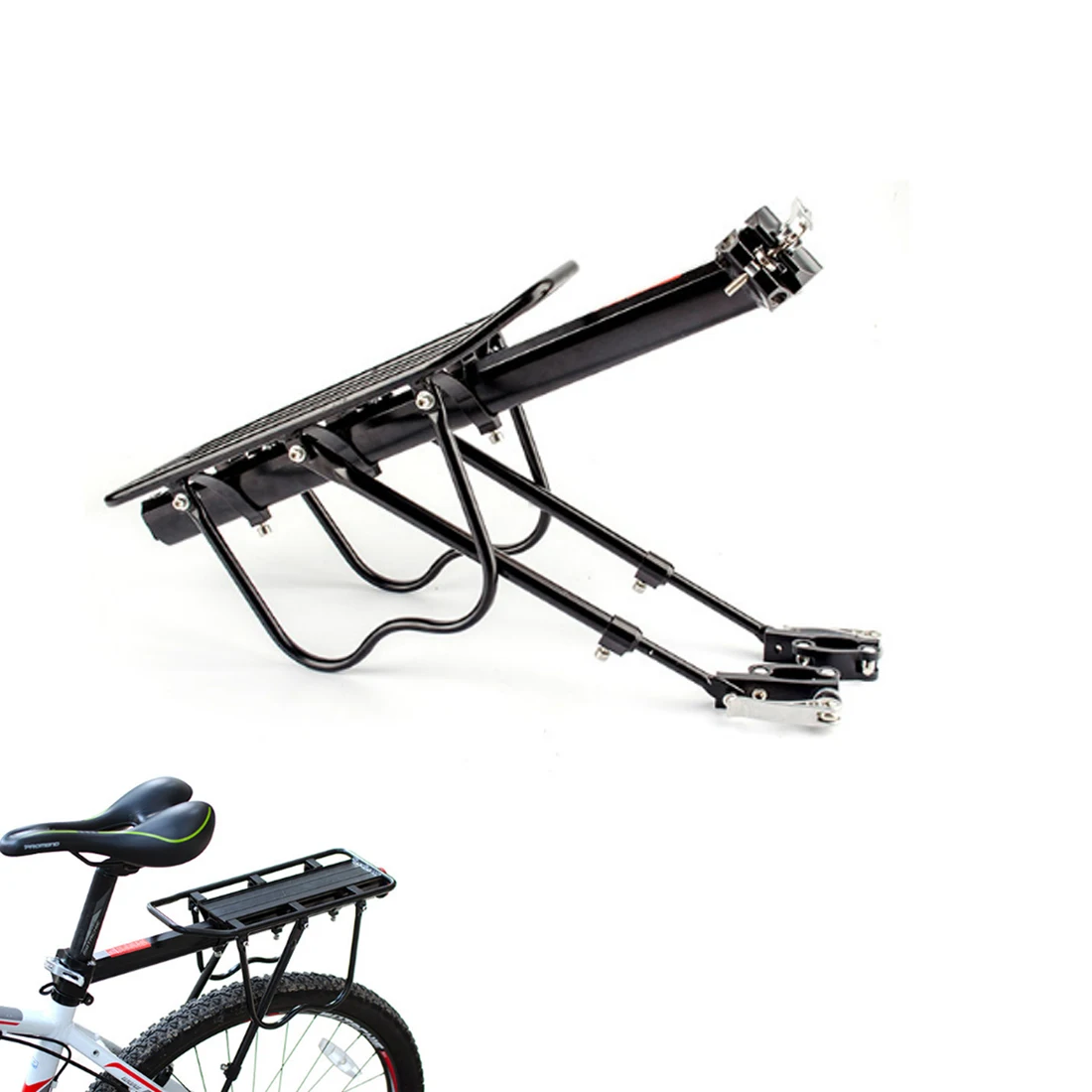 

Promend Multifunction Bicycle Rear Saddle Bike Backseat Quick Release Frame Carrier Rack Holder for Diameter Cycling Accessories