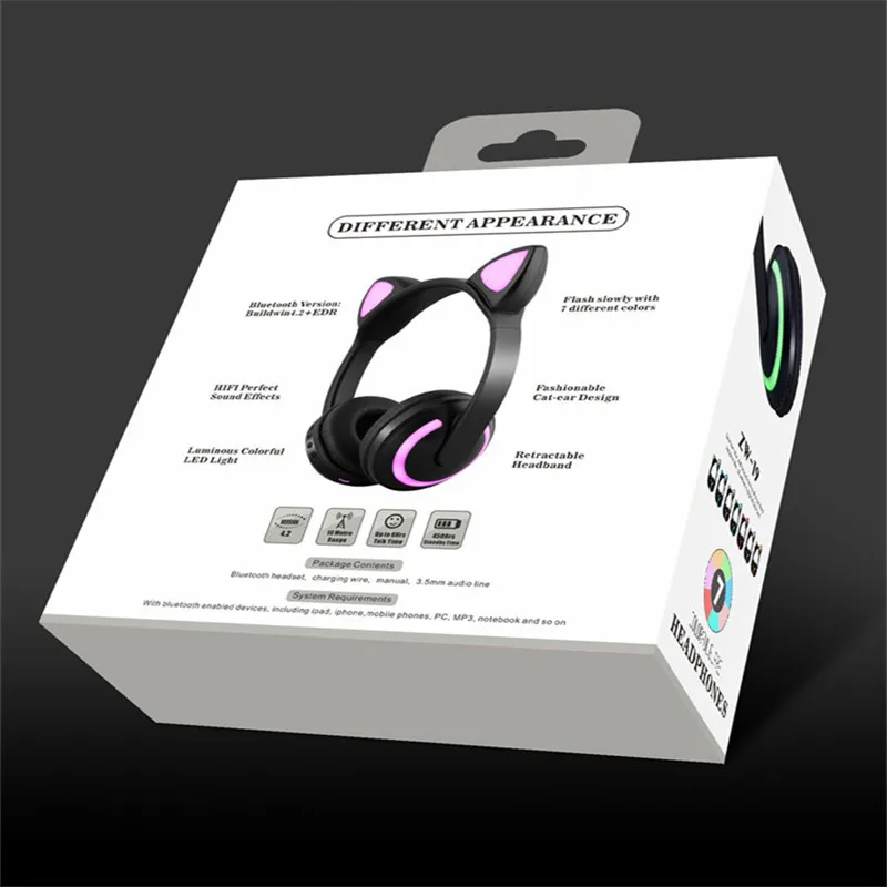 Гарнитура Bluetooth гарнитура Handsfree легкий кошачий наушник семь цветов с подсветкой стерео управление голосовые подсказки Humanized# LR3