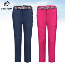 Высококачественные осенне-зимние теплые детские флисовые штаны, ветронепроницаемые дышащие штаны для мальчиков и девочек, походные спортивные штаны