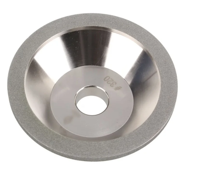 1 шт. 320 зернистость гальваническое покрытие алмазное шлифовальное колесо чашка шлифовальный станок 100 мм внешний диаметр 20 мм ID для измельчения карбида и твердой стали