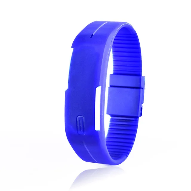 Новинка, ультра тонкие мужские спортивные цифровые часы для девочек, силиконовые цифровые светодиодный спортивные наручные часы, relogio feminino relogio masculino - Цвет: dark blue