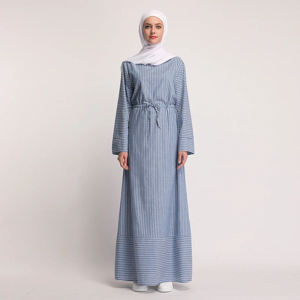

Long Robe Gowns Tunic Vestidos Middle East Ramadan Turkish Arab Islamic Casual Muslim Striped Abaya Full Dresses Cardigan Kimono