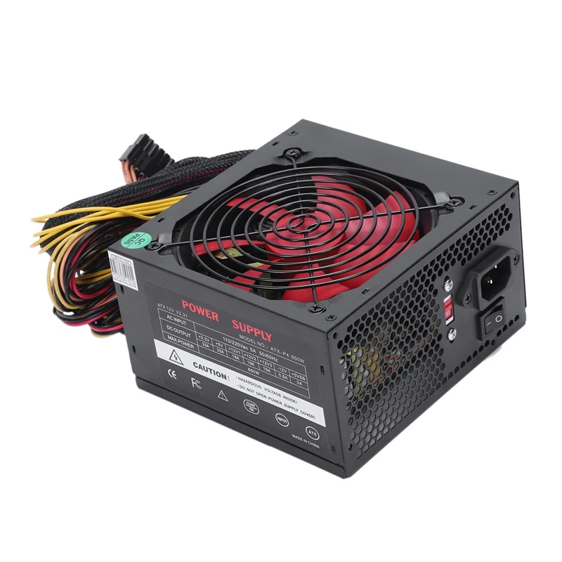 170-260 V ماكس 650 W امدادات الطاقة Psu Pfc الأحمر 12 سنتيمتر مروحة كاتمة للصوت 24Pin 12 V جهاز كمبيوتر شخصي Sata الألعاب Pc امدادات الطاقة ل إنتل Amd كوم