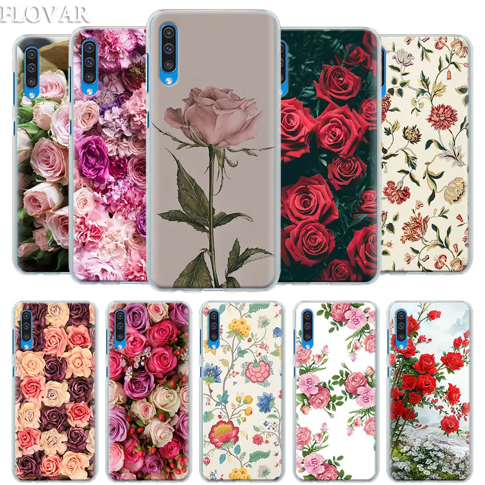 

Beautiful rose flower Case Cover for Samsung Galaxy A30 A40 A50 A70 A6 A8 Plus A7 A9 2018 M30 Phone Case Coque