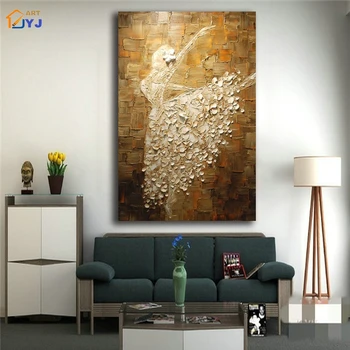 

Ballet Dancer Picture Art for Living Room Hand painted Modern Abstract Oil Painting On Canvas Wall Art Decor Gift No Frame SL117