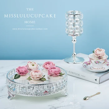 

cupcake Mirror fruit plate tea tray wedding table decoration stand