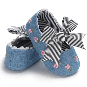 

Spring Summer Baby Girl The First Walker Small Fresh Embroidered Bow Princess Shoes Baby Children Cotton Shoes