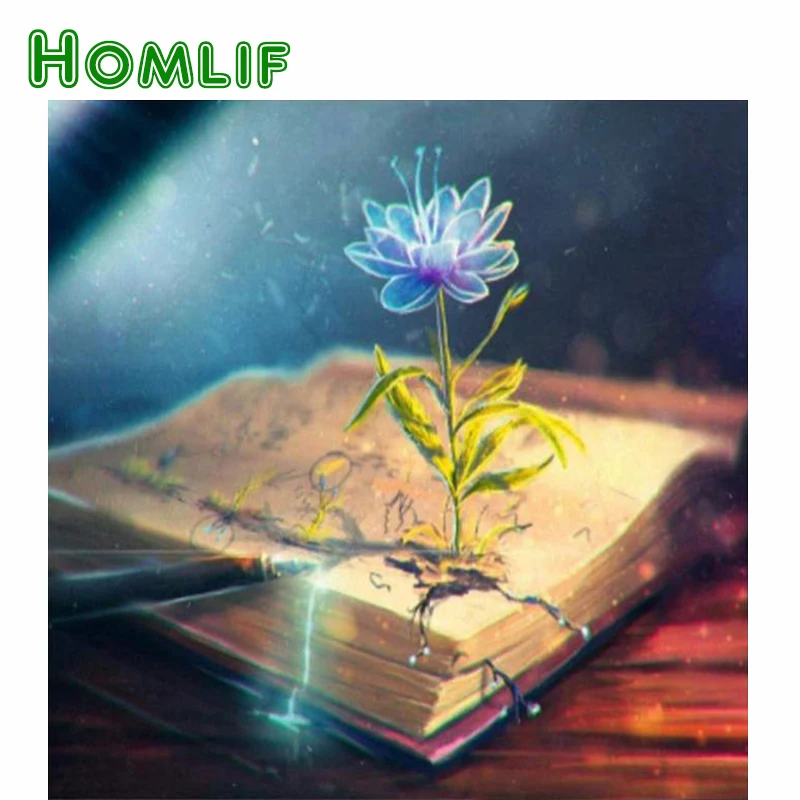 

HOMLIF Flower and book diamond Embroidery diy diamond painting mosaic diamond painting 3d cross stitch pictures Wall Stickers