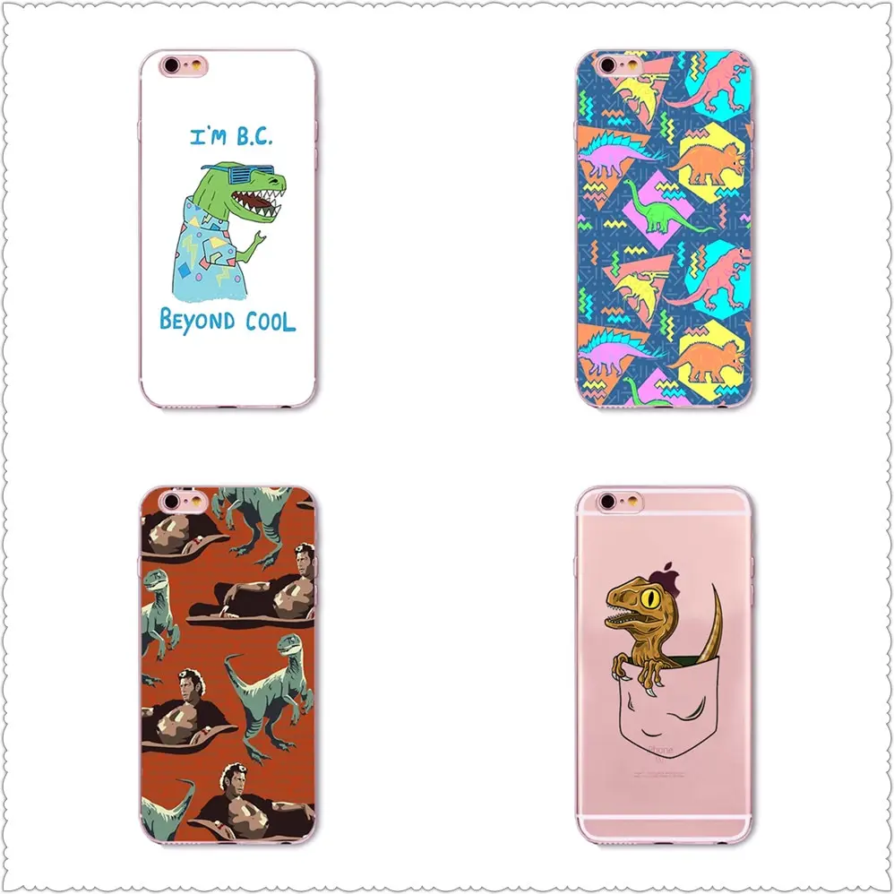 Cartoon Cute Dinosaur Painting Case For iPhone X XS Max XR 8 for SamsungS7 S8 S9 Silicone Phone Cover