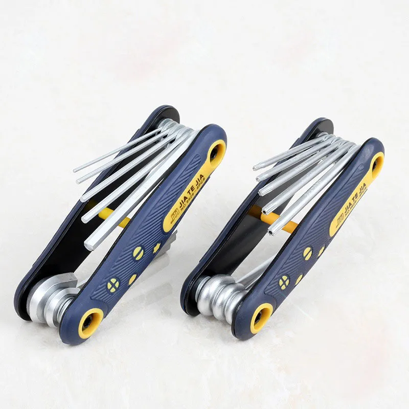 

8 In 1 Torx/Hex Allen Wrench Folding Combination Tools Multi-function CR-V Plum Hex Wrench Inner Hexagon Spanner Allen Key