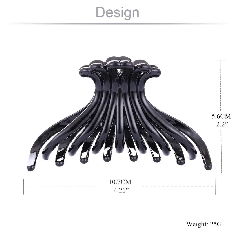 Женский Пластиковый Акриловый зажим для волос, модный зажим для волос, черная Шпилька, аксессуары для волос для женщин, простой зажим для волос, FJ21 - Цвет: Large