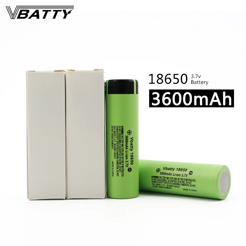 

1pc/lot Vbatty 18650 battery 3600mah 10A 3.7V li-ion rechargeable battery high quality with flat top authentic capacity