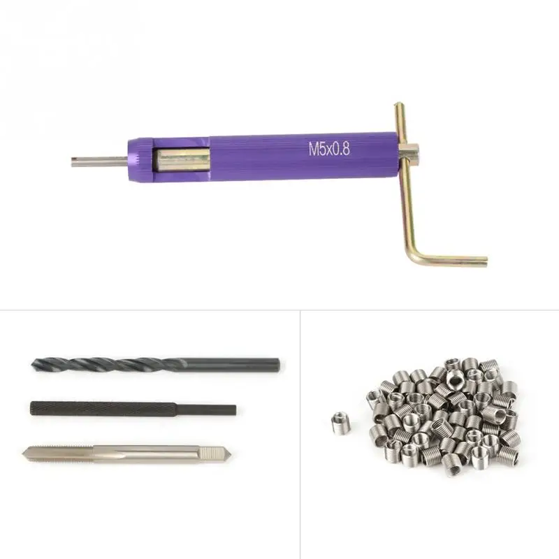 

50Pcs Coiled Wire Threaded Repair Insert Kit Stainless Steel Helical Screw Thread Inserts M5 x 2D Fasteners Hot Sale