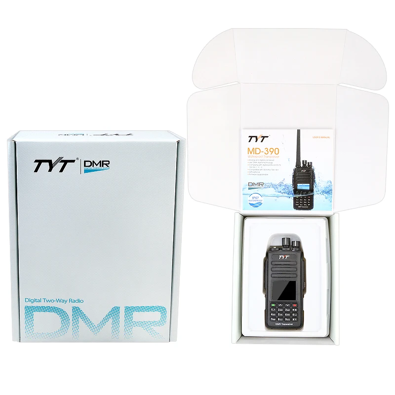 100% Brand New Factory Authorized IP-67 Waterproof TYT VHF DMR Walkie Talkie MD-390 with GPS and Programming Cable 100% Brand New Factory Authorized IP-67 Waterproof TYT VHF DMR Walkie Talkie MD-390 with GPS and Programming Cable
