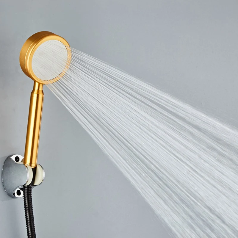

High Pressure HandHeld Shower Head the golden Water Saving bathroom Shower Head The Round Shape Bathroom 300 Holes Shower Head