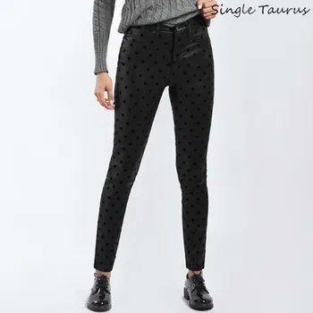 

Flocking Dot Slim Black Jeans Women Cotton Cowboy Skinny Jeans Streetwear Fashionnova Women Clothing Push Up Pantalon Jean Femme