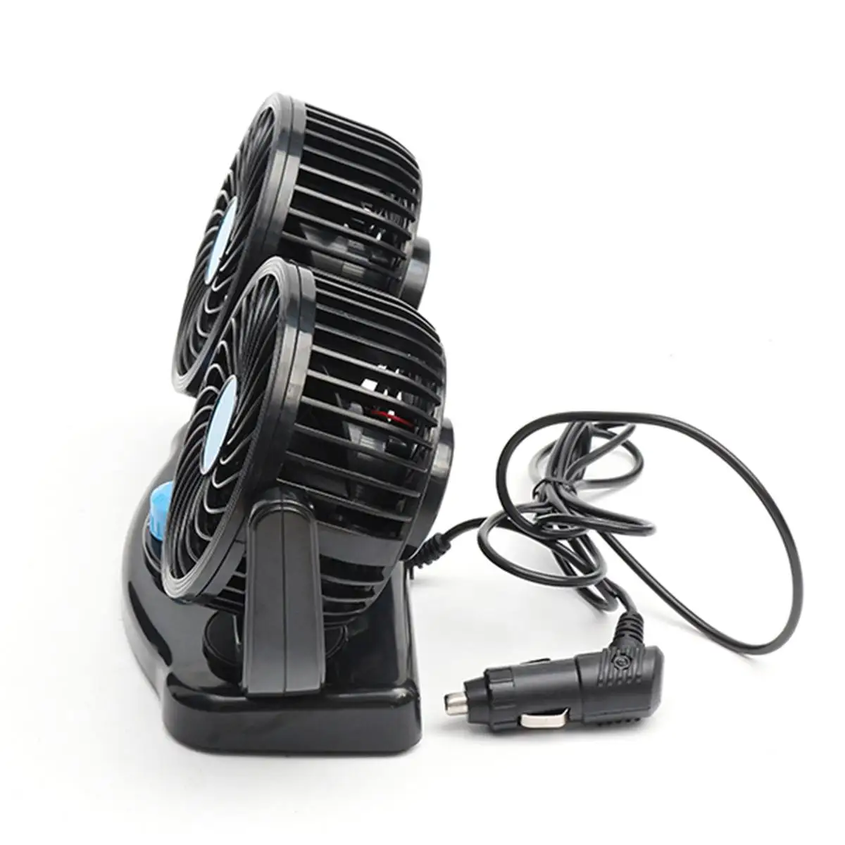 12V 360 Degree All-Round Adjustable Car Auto Air Cooling Dual Head Fan Low Noise Car Auto Cooling Air Fan Car Accessory