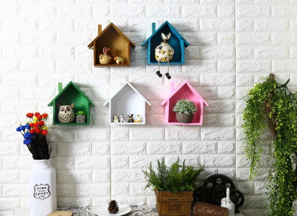 الإبداعي جدار زهرة مربع جدار تخزين الرف أشتات متعددة الاستخدام مجلة حامل خشبي سياج زهرة ديكور