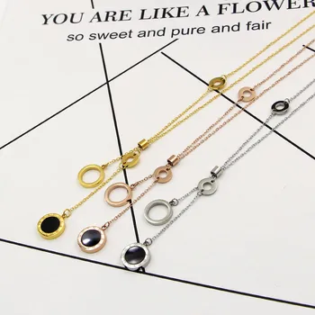 

Lady Love Round Circles Shell Long Necklaces For Women Fashion Jewelry Roman Numerals Pendant Necklace Tassel Collar K0032-1