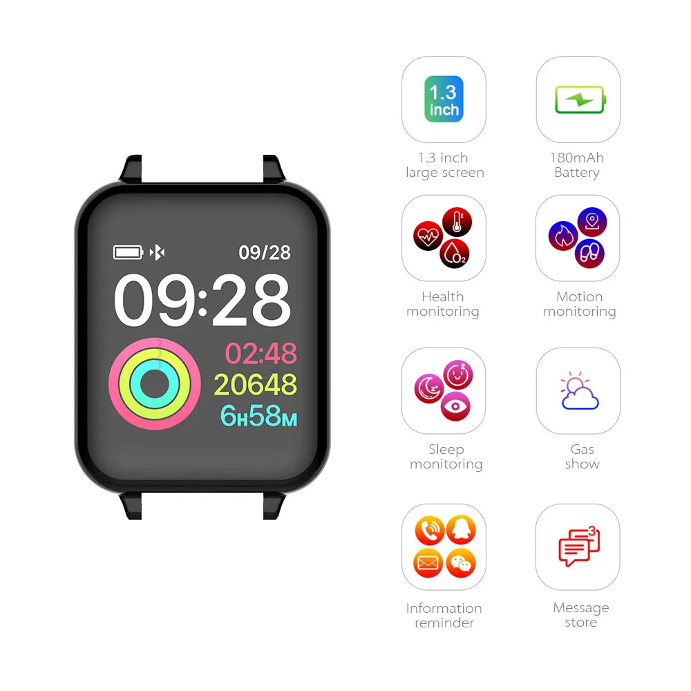 Wholesale!Smart wristband 1.3 IPS with heart rate monitor for Huawei Samsung xiaomi, waterproof smart watch B57 IP67