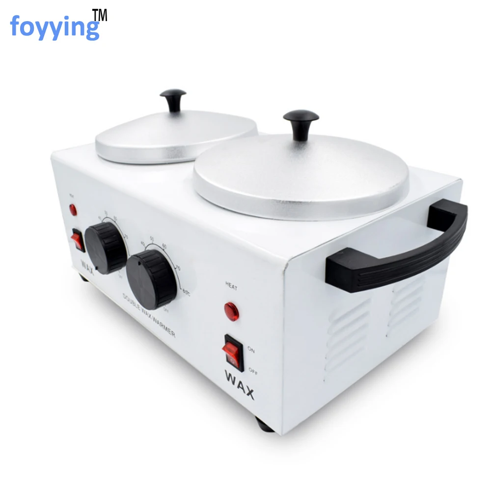 

Foyying Professional Hot Paraffin Wax Warm Salon Spa Dual Pot Depilatory Waxing Heater Hair Removal Machine Tool 220V