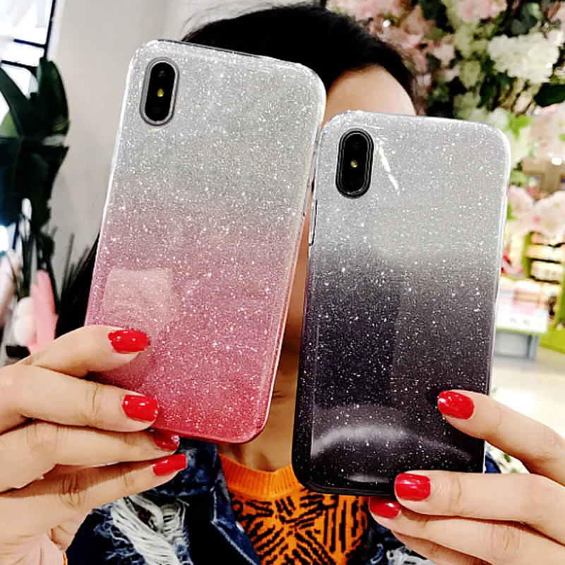 

Sexy Glitter Case for Samsung Galaxy A6 A8 J4 J6 Plus A7 2018 A750 J415 A3 A5 J2 Pro J8 S8 S9 S7 S6 edge Gradient Soft TPU Cover