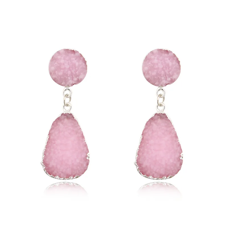 

Dayoff Bohemia Resin Water Drop Earrings Women Jewelry Silver Color Handmade Teardrop Dangle Earrings for Female E0238