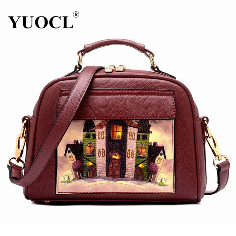

Oil Picture Pattern Women Bag Fashion PU Leather Women Leather Handbag Casual Women Shoulder Bag Fashion Female High Quality
