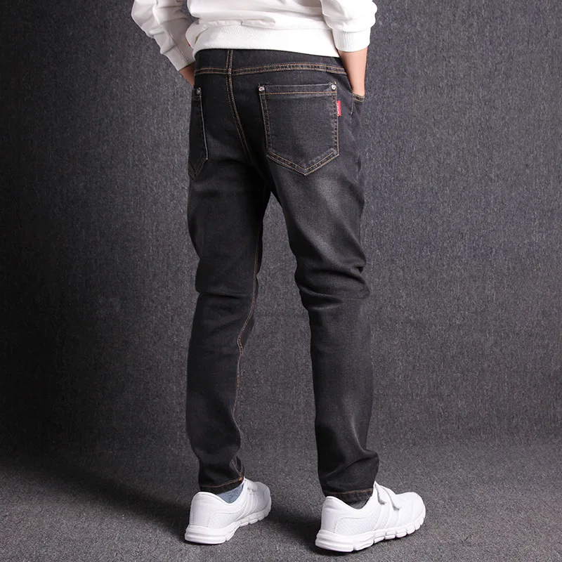 Boys Jeans 3-18T Boy Jeans New Fashion Spring Autumn Teens Loose Elastic Casual Solid Children Clothes Cowboy Pants