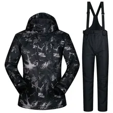 Лыжный костюм для мужчин, новая ветрозащитная водонепроницаемая одежда, лыжная куртка и штаны, зимние комплекты, зимние бренды, лыжные и сноубордические костюмы для мужчин