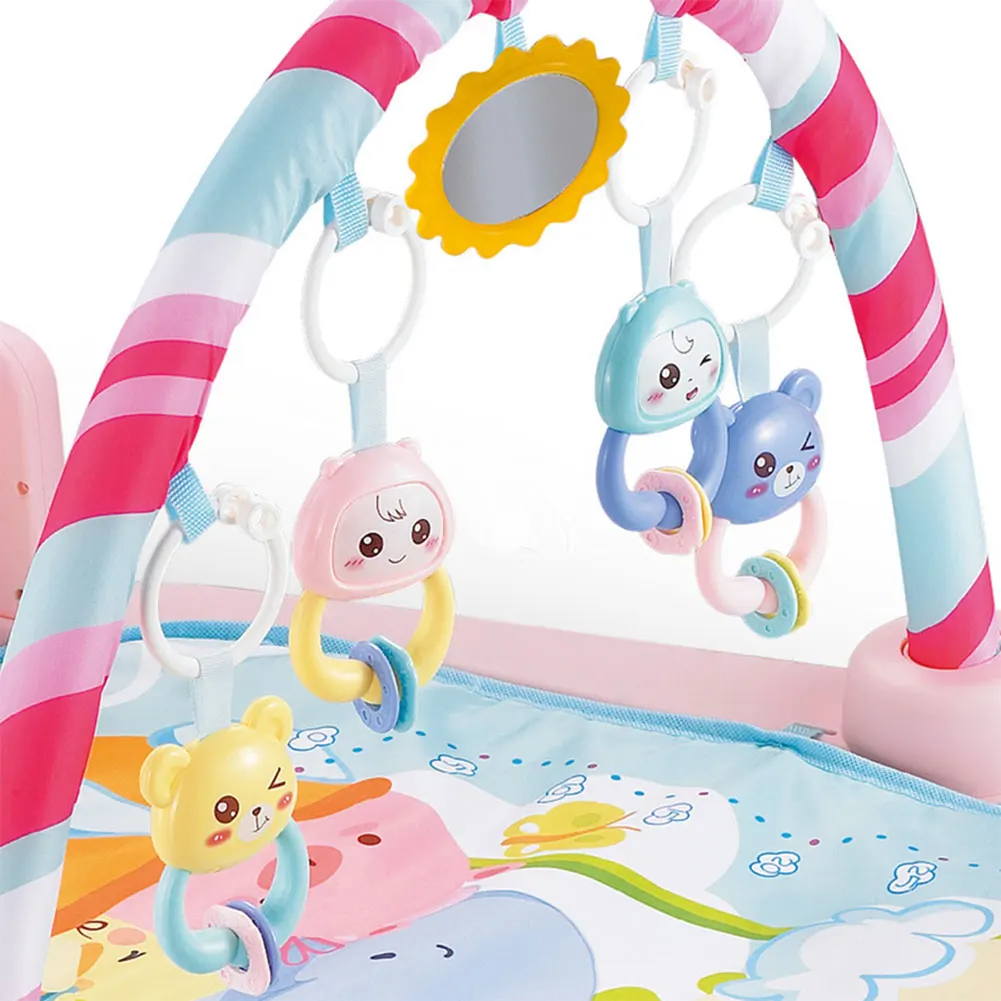 Tapete de Fitness Conjunto de Musculação Brinquedo para Bebês Bebê Jogar Brinquedo Quadro Pedal Piano Música Tapete Gym Kick Play Lay Sentar 0-12months 7 0-12months bebê jogar tapete de fitness conjunto