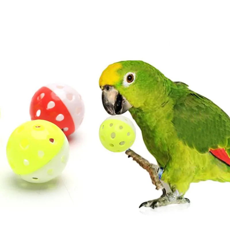 

Hot Sale 1pc Funny Parrot Toys Hollow Ball With Bell For Parakeet Cockatiel Bird Chewing Sound Toys Supplies