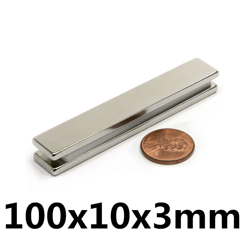 

1pcs 100x10x3mm Square Block Long Bar Super Strong Magnet Rare Earth Neodymium Permanent Magnets N35 Powerful