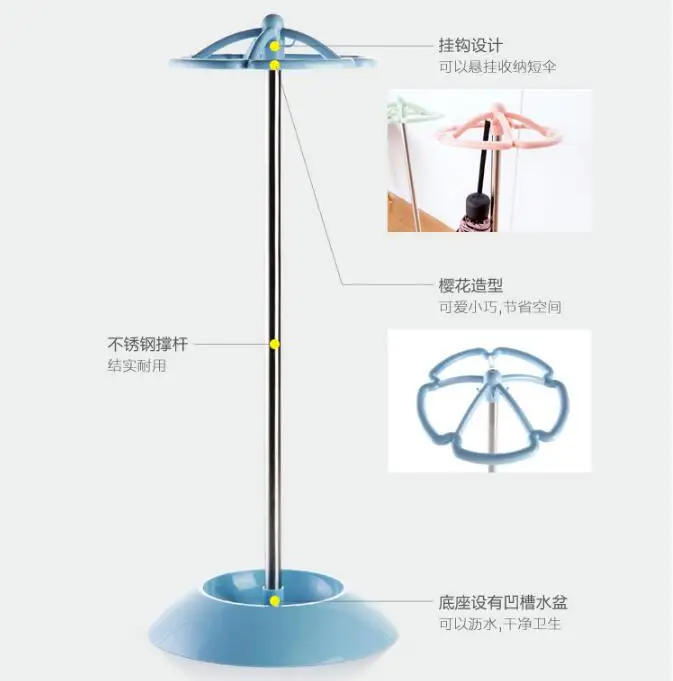 Бытовая полая напольная стойка для хранения зонта с длинной ручкой, стойка для хранения зонта, удобная настенная стойка для зонта ZP6191127
